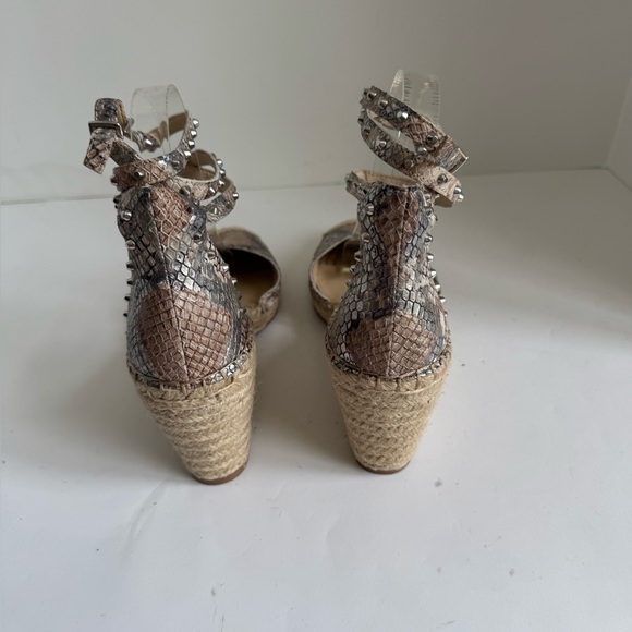 Vince Camuto Vanissa Snake spring Leather Espadrille Wedges Size 8
